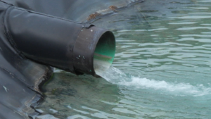 Contaminated acidic water after treatment at West Virginia University (Pete Cuddihy)